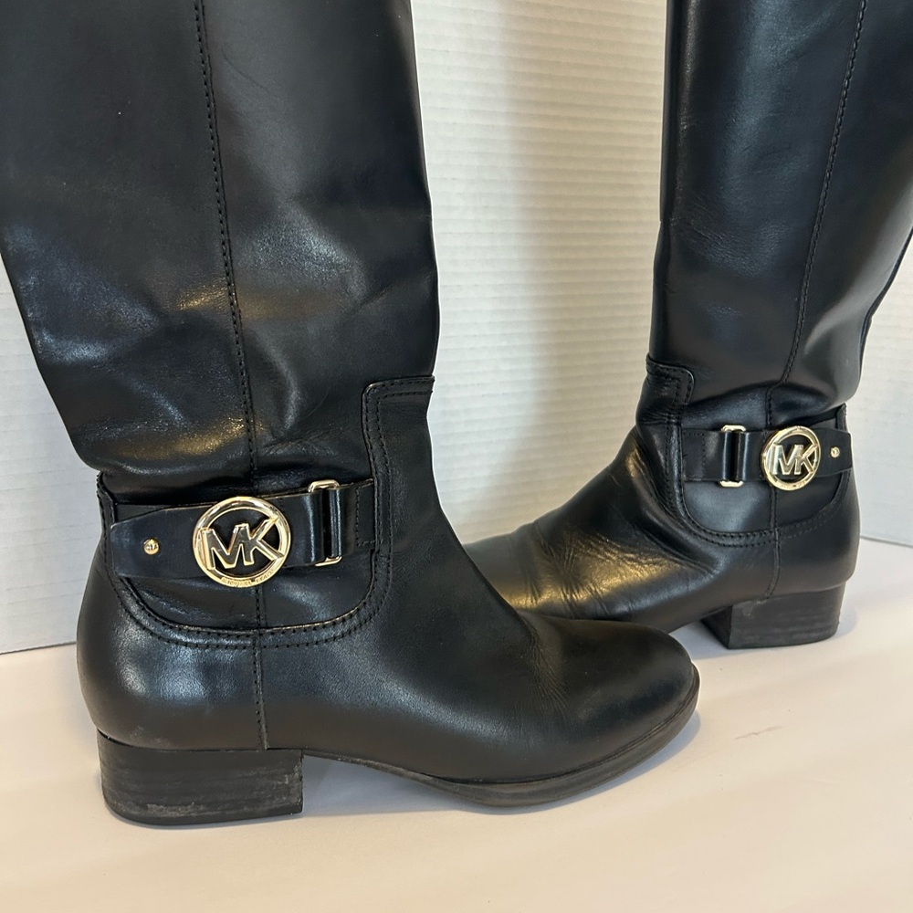 Michael Kors Black Hartland Boots: Women’s Size 5. With Gold Detail - Picture 2 of 14